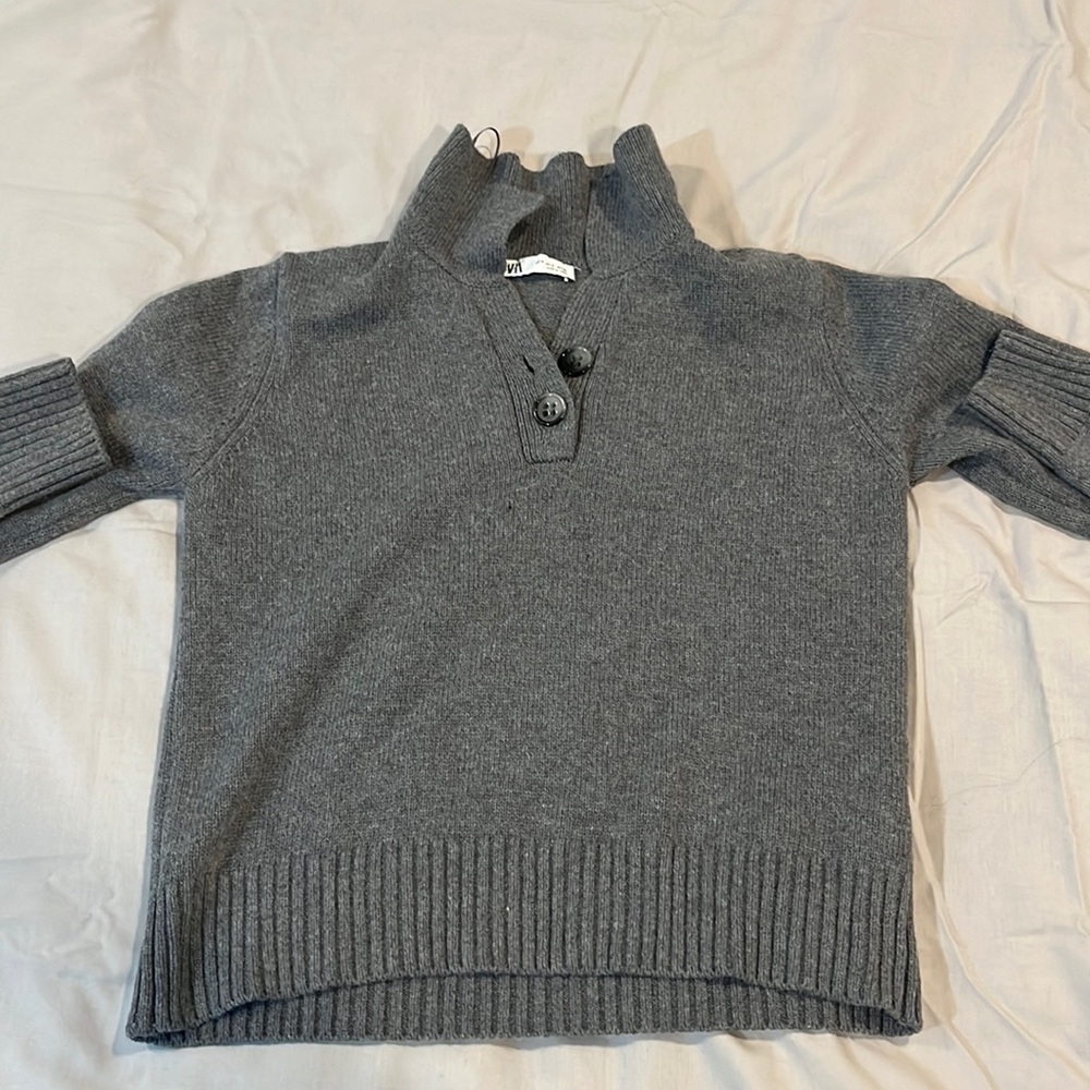 Zara Women's Buttoned High Collar Knit Sweater Size S